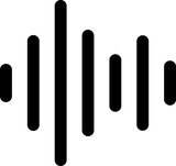 オーディオや音による波のアイコン素材