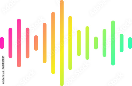 オーディオや音による波のアイコン素材