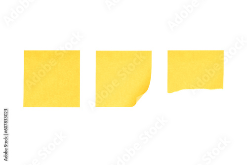 Sets of Yellow blank post-it notes.