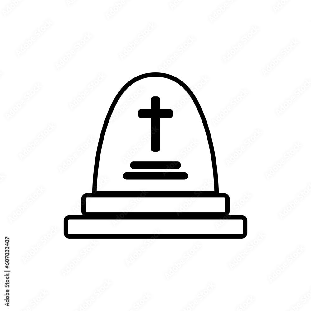 Grave icon on white. Grave icon on white.