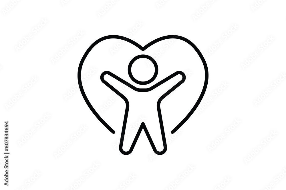 Wellness icon. People in heart. icon related to healthy living. Line icon style design. Simple vector design editable. EPS 10 and SVG files Wellness icon. People in heart. icon related to healthy living. Line icon style design. Simple vector design editable. EPS 10 and SVG files