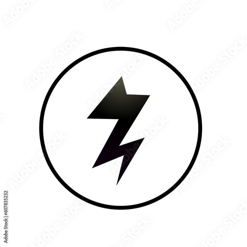 Lightning black symbol with circle