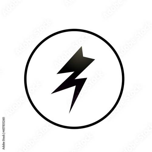 Lightning black symbol with circle