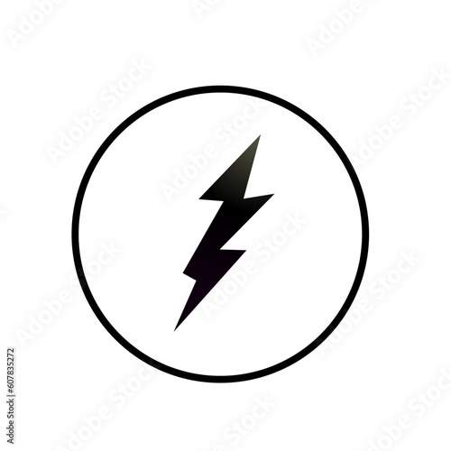 Lightning black symbol with circle