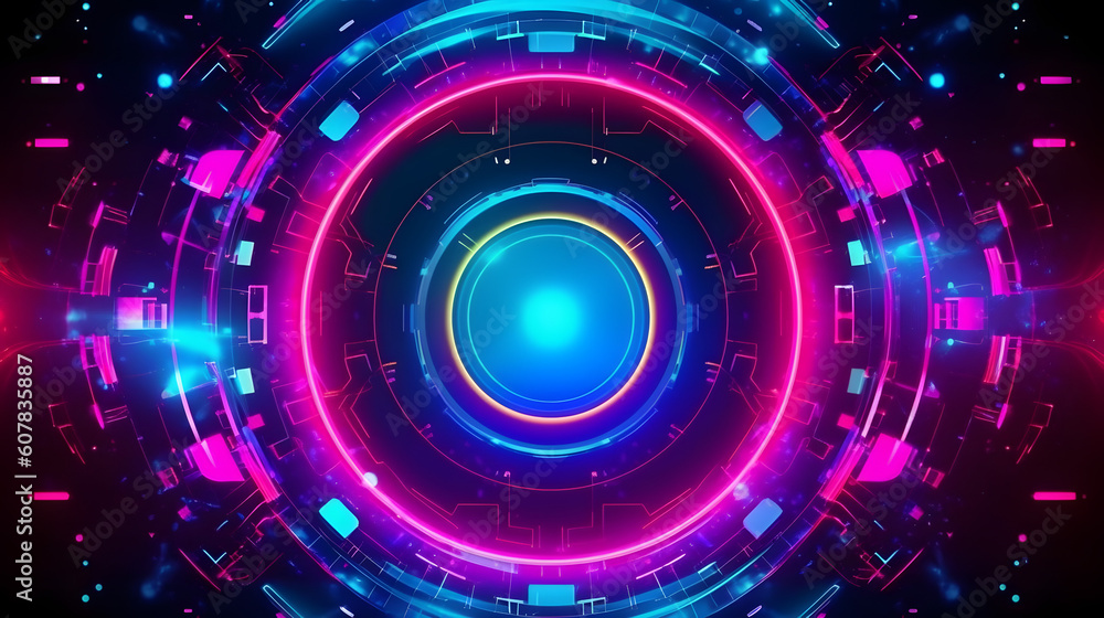 Modern abstract circle background wallpaper. AI generated
