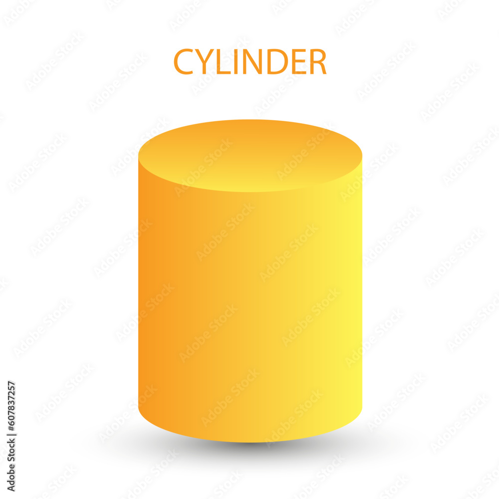 Vector cylinder with gradients and shadow for game, icon, package design, logo, mobile, ui, web, education. 3d cylinder on a white background. Pedestal template for your design. Geometric figures. Vector cylinder with gradients and shadow for game, icon, package design, logo, mobile, ui, web, education. 3d cylinder on a white background. Pedestal template for your design. Geometric figures.