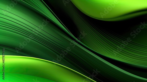 Abstract green lines background. Generative AI