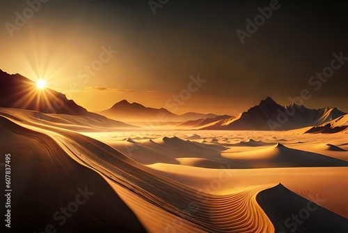 sunrise in the desert