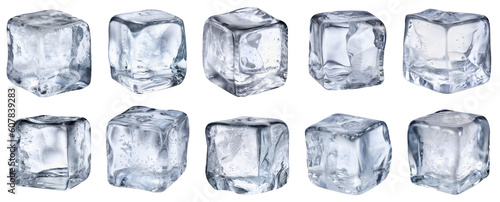Set of ice cubes.