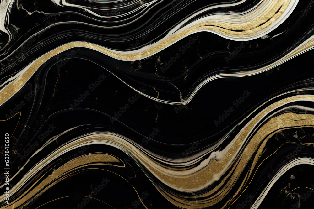 Generative AI illustration of black and white marble texture background ...