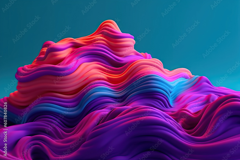 Generative AI illustration of abstract futuristic dense multicolored ...