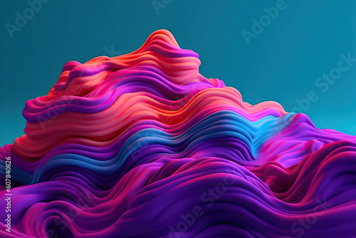 Generative AI illustration of abstract futuristic dense multicolored blobs