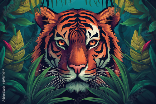 Tiger For International Tiger Day Created with Generative AI Technology