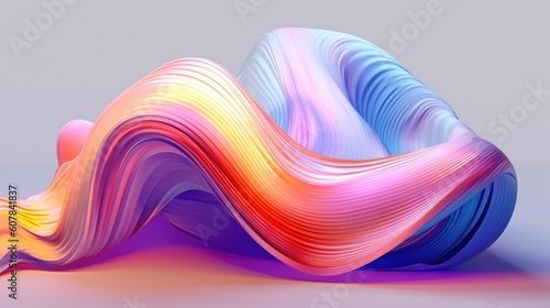 Abstract colorful wave background. AI generation. Pink, purple, blue, red colors. 