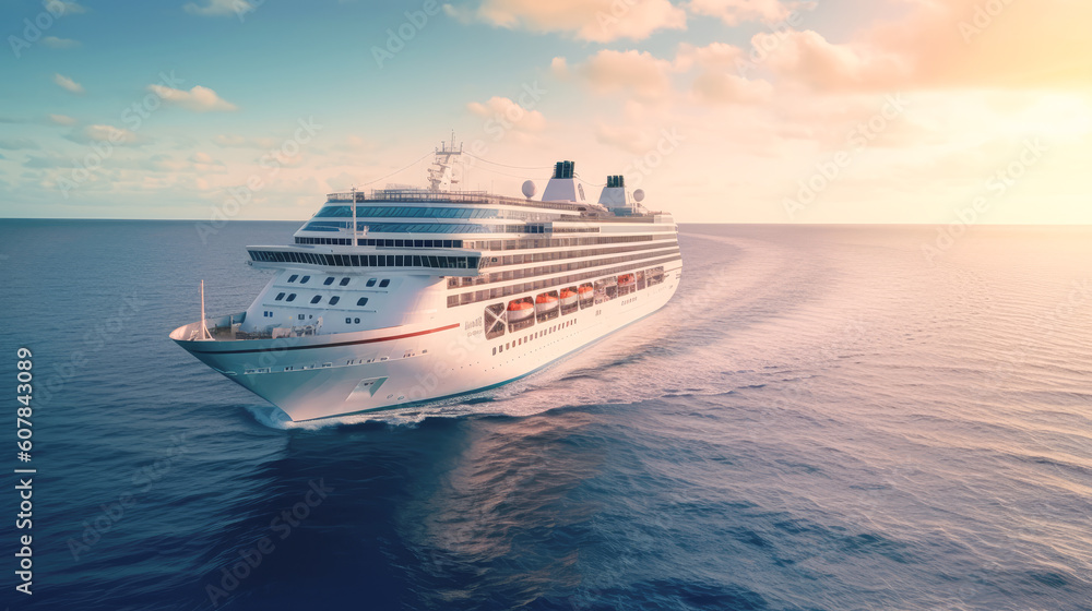 A luxury cruise ship sailing on the open sea A luxury cruise ship sailing on the open sea