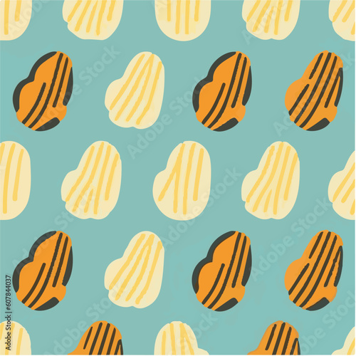 cute simple madeleines pattern, cartoon, minimal, decorate blankets, carpets, for kids, theme print design 