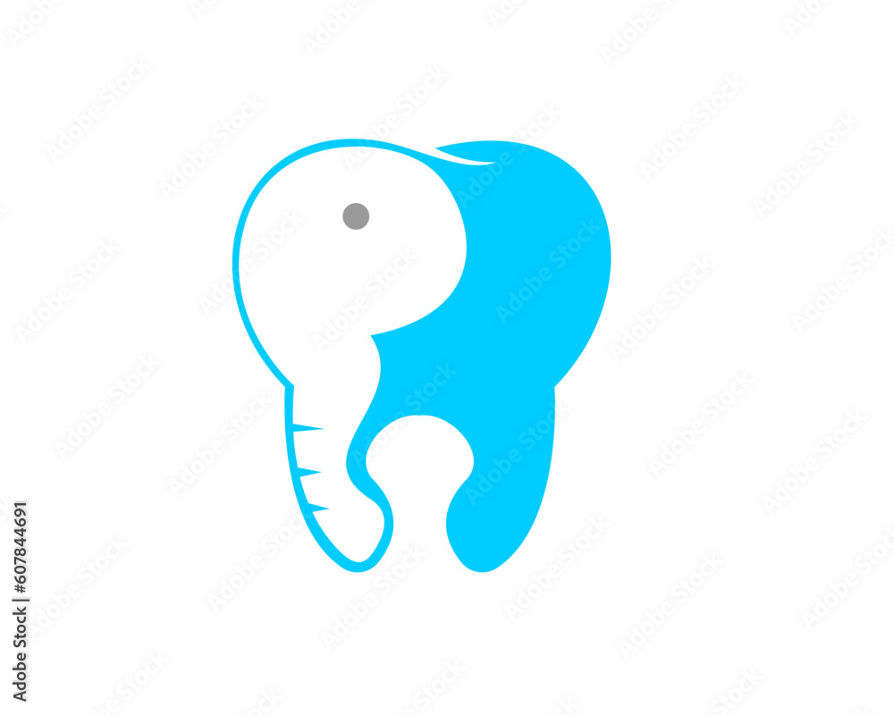 Elephant with tooth vector logo Elephant with tooth vector logo