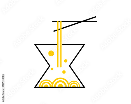 Ra men inside the hourglass vector logo