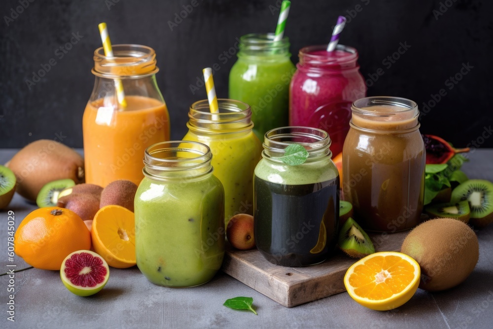 immune-boosting smoothie, with fruits and vegetables for an immune system boost, created with generative ai immune-boosting smoothie, with fruits and vegetables for an immune system boost, created with generative ai