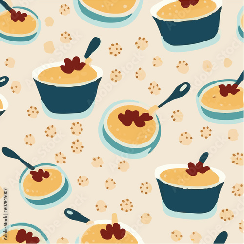 cute simple creme brulee pattern, cartoon, minimal, decorate blankets, carpets, for kids, theme print design
