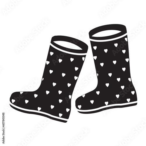 Vector illustration of the rubber boots icon. Creative sign Symbol, logo, vector graphics.