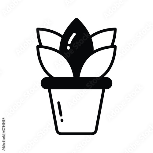 Outdoor decorative plant, an icon of plant pot in trendy style, ready to use vector © Creative studio 