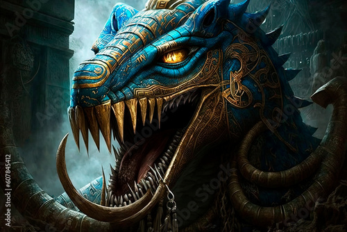 Egyptian mythology  a huge serpent monster. Generative AI