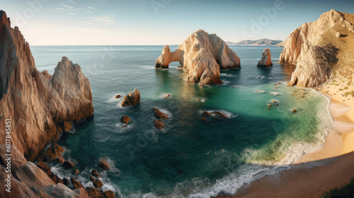 Cabo San Lucas at Baja California, Mexico. Generative AI photo