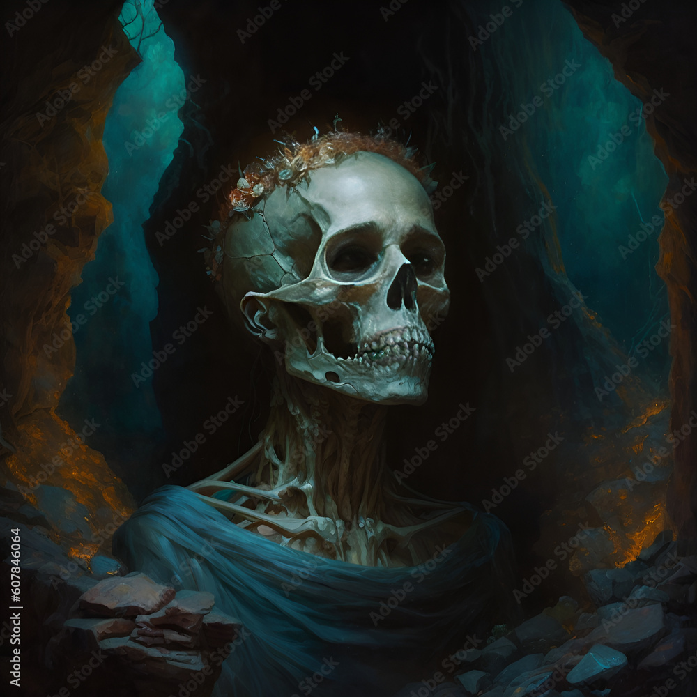 Painting of a Death. Generative AI