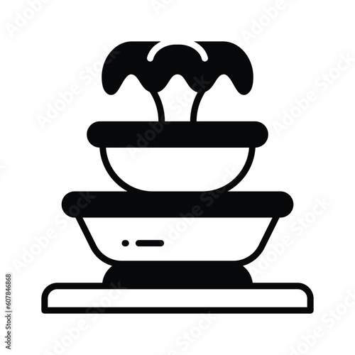 Check this amazing icon of fountain in modern style, garden water spring decoration