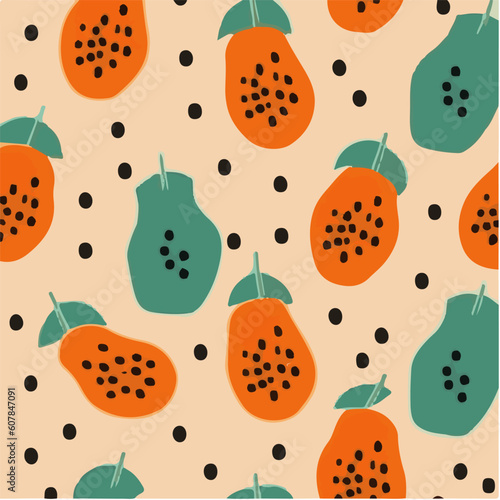 cute simple papaya pattern, cartoon, minimal, decorate blankets, carpets, for kids, theme print design
