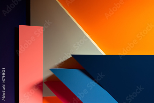 Geometrical multicolored background  minimalist coloured background   Ai generated