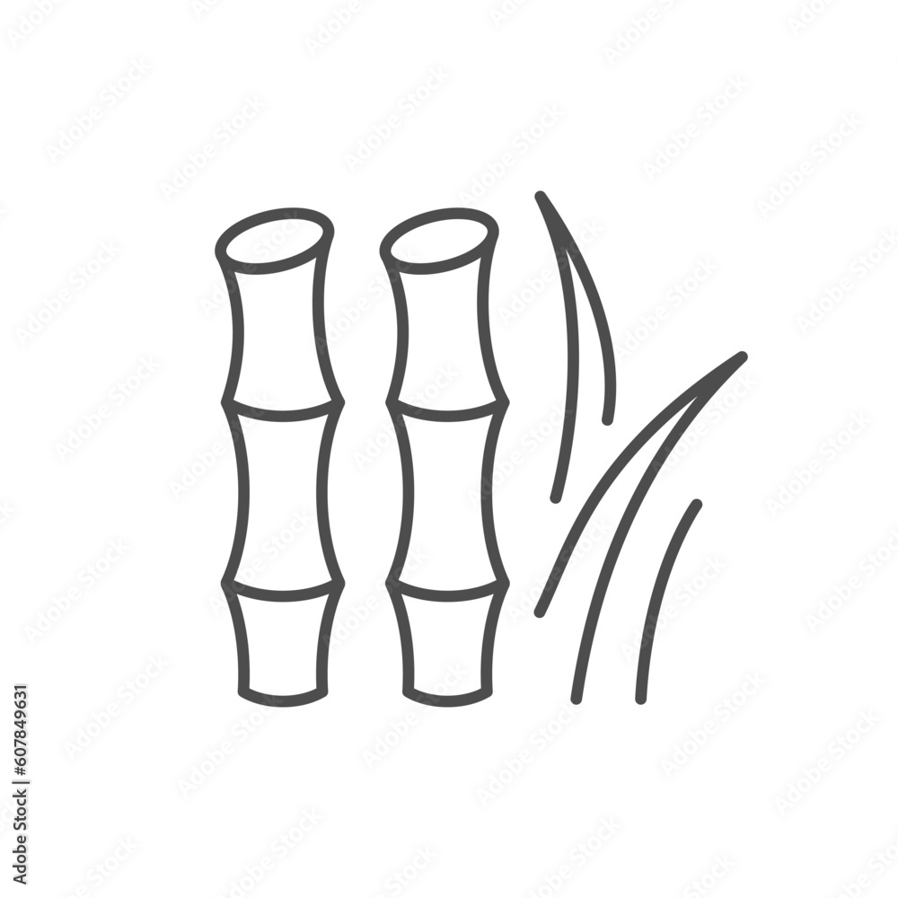 Bamboo or sugarcane line outline icon Bamboo or sugarcane line outline icon