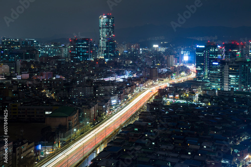 the night view of seoul Korea