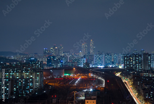 the night view of seoul Korea