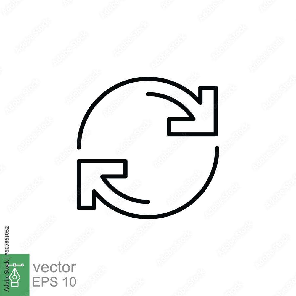 Exchange icon. Simple outline style. Change, double reverse arrow ...