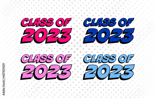Class of 2023 Graduation Pop Art Sticker Comic Retro Style