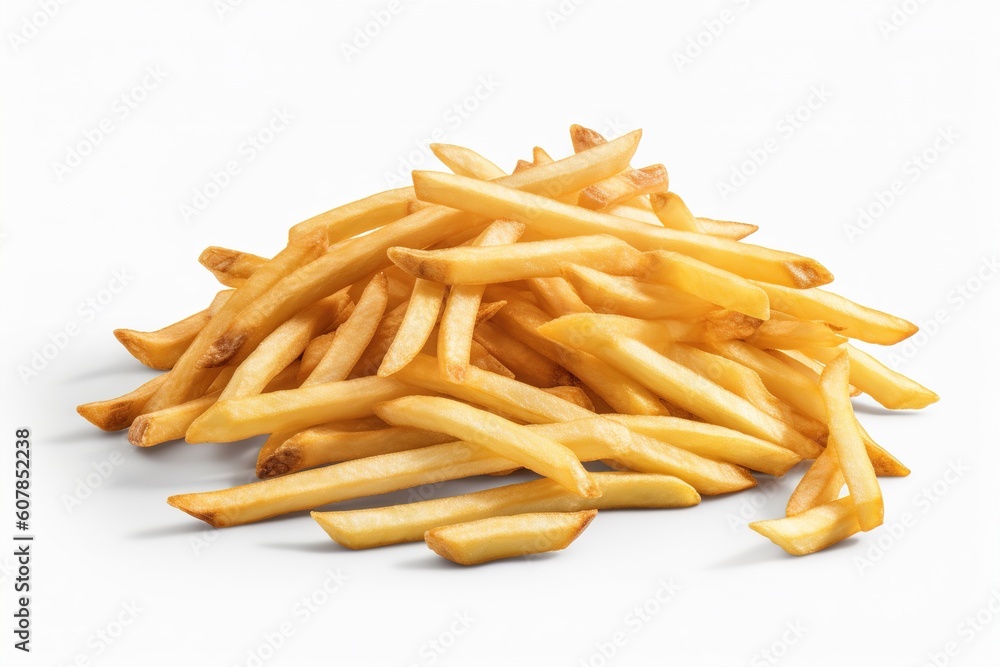 drawing a bunch of french fries isolated on white background. Generated by AI. drawing a bunch of french fries isolated on white background. Generated by AI.