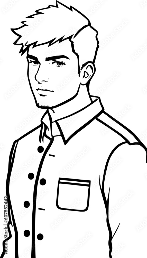 black and white of man cartoon black and white of man cartoon