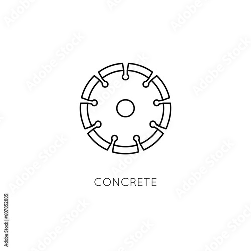 Diamond disc vector icon. Processing concrete with an angle grinder.
