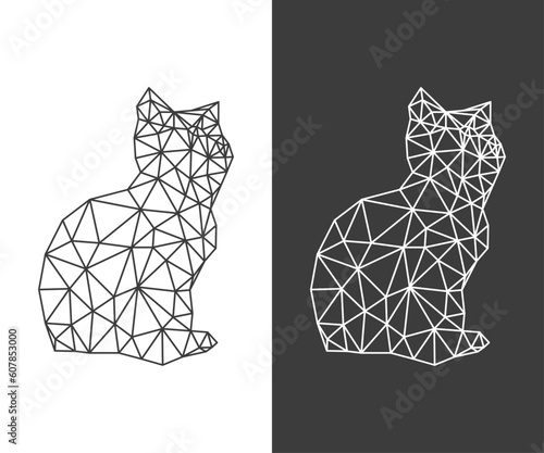 low poly cat art vector design