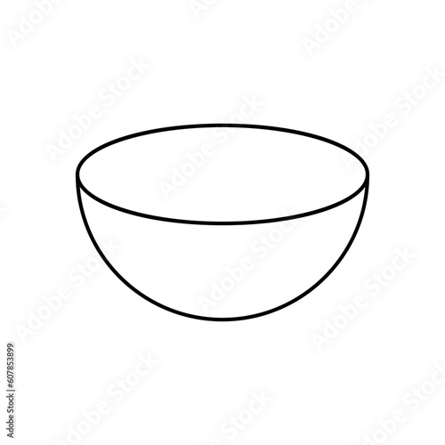 Vector black linear hemisphere for game, icon, package design, logo, mobile, ui, web, education. Hemisphere on a white background. Geometric figures for your design. Outline.