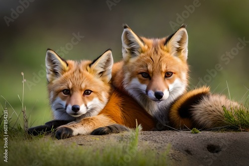 red fox in the wild by AI generating