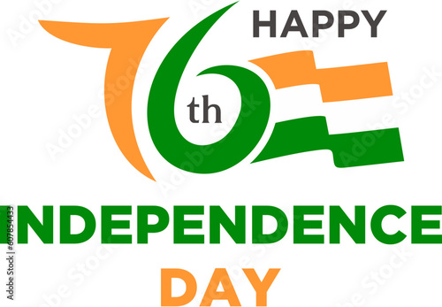 Seventy six 76 years india independence day greeting design logo