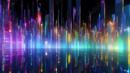 illustration. a virtual city of the future. a symbol of technology development	