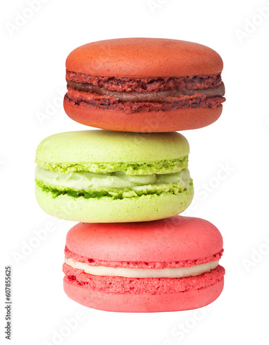 Tableau sur toile Tasty colorful macaroon isolated