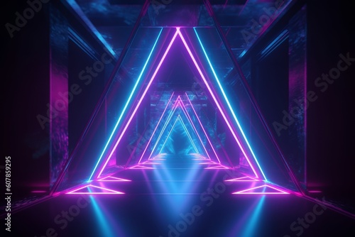 Abstract fashion blue pink background,3d render, Generative Ai