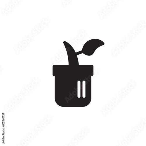 Leaf Plant Pot Solid Icon