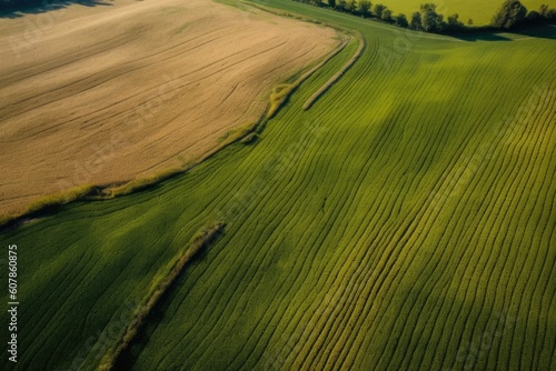 Aerial View of Crop Field Texture - AI Generated