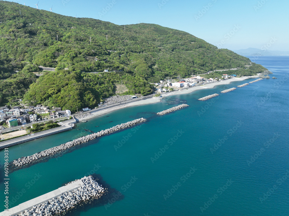 愛媛県伊方町　川之浜海水浴場の風景
